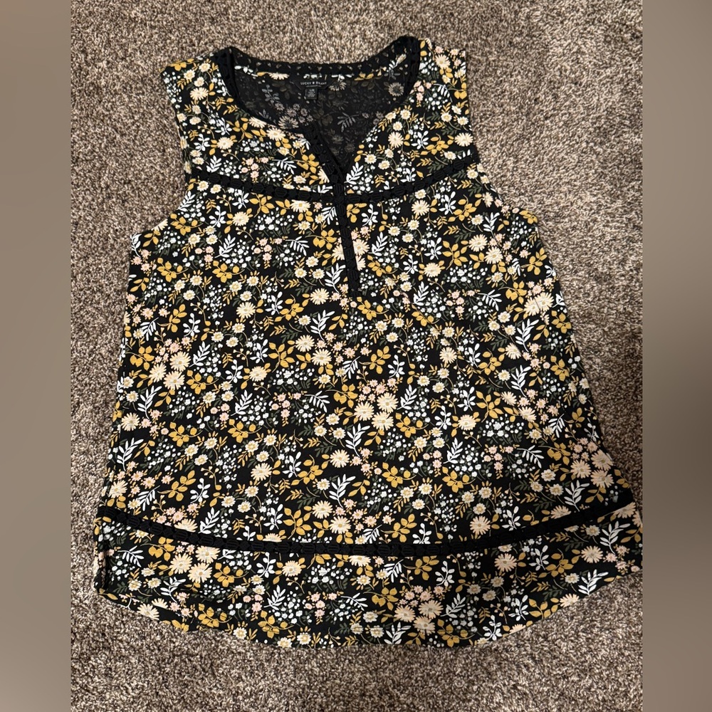 Lucky Brand Black Floral Top
